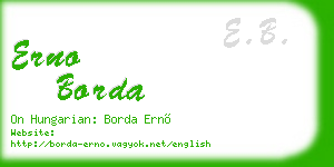 erno borda business card